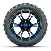 GTW Spyder Blue/Black 14 in Wheels with 23x10-14 GTW Nomad A - front view