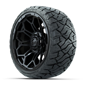 GTW Bravo Matte Black 14 in Wheels with 205/35-R14 Maverick  - 3/4 view