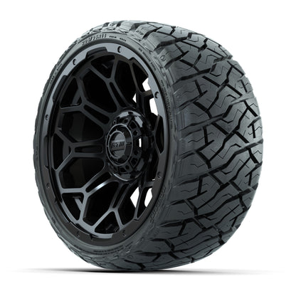 GTW Bravo Matte Black 14 in Wheels with 205/35-R14 Maverick  - 3/4 view