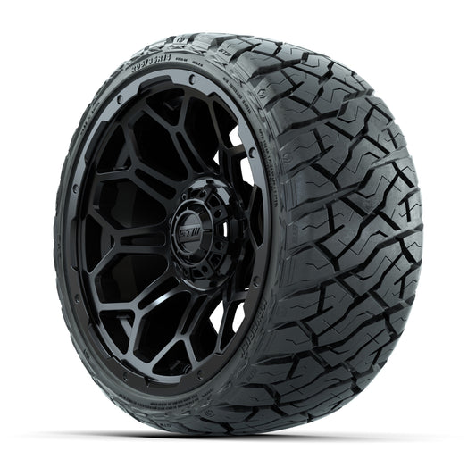 GTW Bravo Matte Black 14 in Wheels with 205/35-R14 Maverick  - 3/4 view