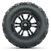 GTW Shogun Gloss Black 14 in Wheels with 25x10-14 Barrage Mu - front view