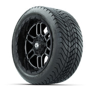 Set of (4) 14 in GTW® Titan Machined & Black Wheels with - 3/4 view
