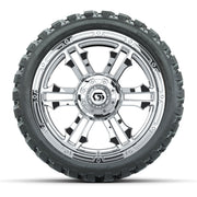 GTW® Shogun Chrome 15 in Wheels with 23x10-R15 Nomad Steel B - front view