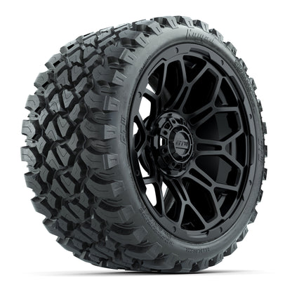Set of (4) 15″ GTW Bravo Matte Black Wheels with 23x10-R15 Nomad All-Terrain Tires