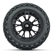 GTW® Vandal Matte Black/Machined 14 in Wheels with 23x10-14  - front view