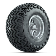 GTW Medusa Silver and Machined Wheels with 22in Predator A-T Tires - 10 Inch