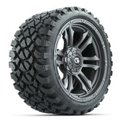 GTW® Shogun Gunmetal 15 in Wheels with 23x10-R15 Nomad Steel Belted Radial All-Terrain Tires – Full Set