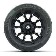 GTW® Diablo Gloss Black/Machined 14 in Wheels with 255/45-R1 - front view