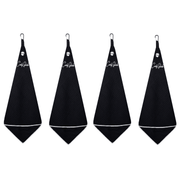 Magnetic Golf Towel with Ball Pocket - Black