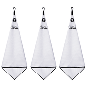 Magnetic Golf Towel with Ball Pocket - White