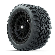 GTW® Barricade Black 14 in Wheels with 23X10-R14 Nomad Steel - 3/4 view