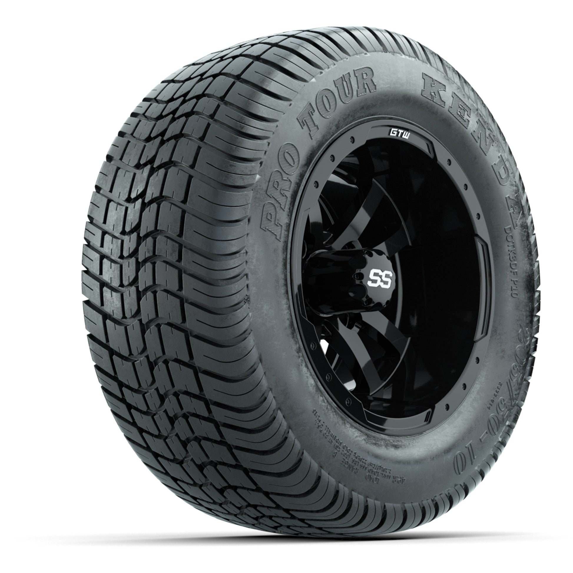 GTW Storm Trooper Black 10 in Wheels with 205/50-10 Kenda Pro Tour Steet Tires – Full Set