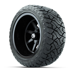 GTW Reaper Gloss Black 14 in Wheels with 23X10-R14 Maverick Steel Belted Radial All-Terrain Tires – Full Set