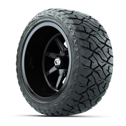 GTW Reaper Gloss Black 14 in Wheels with 23X10-R14 Maverick Steel Belted Radial All-Terrain Tires – Full Set