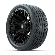 Set of (4) 14 in GTW® Stellar Black Wheels with 205/40-R14 F - 3/4 view