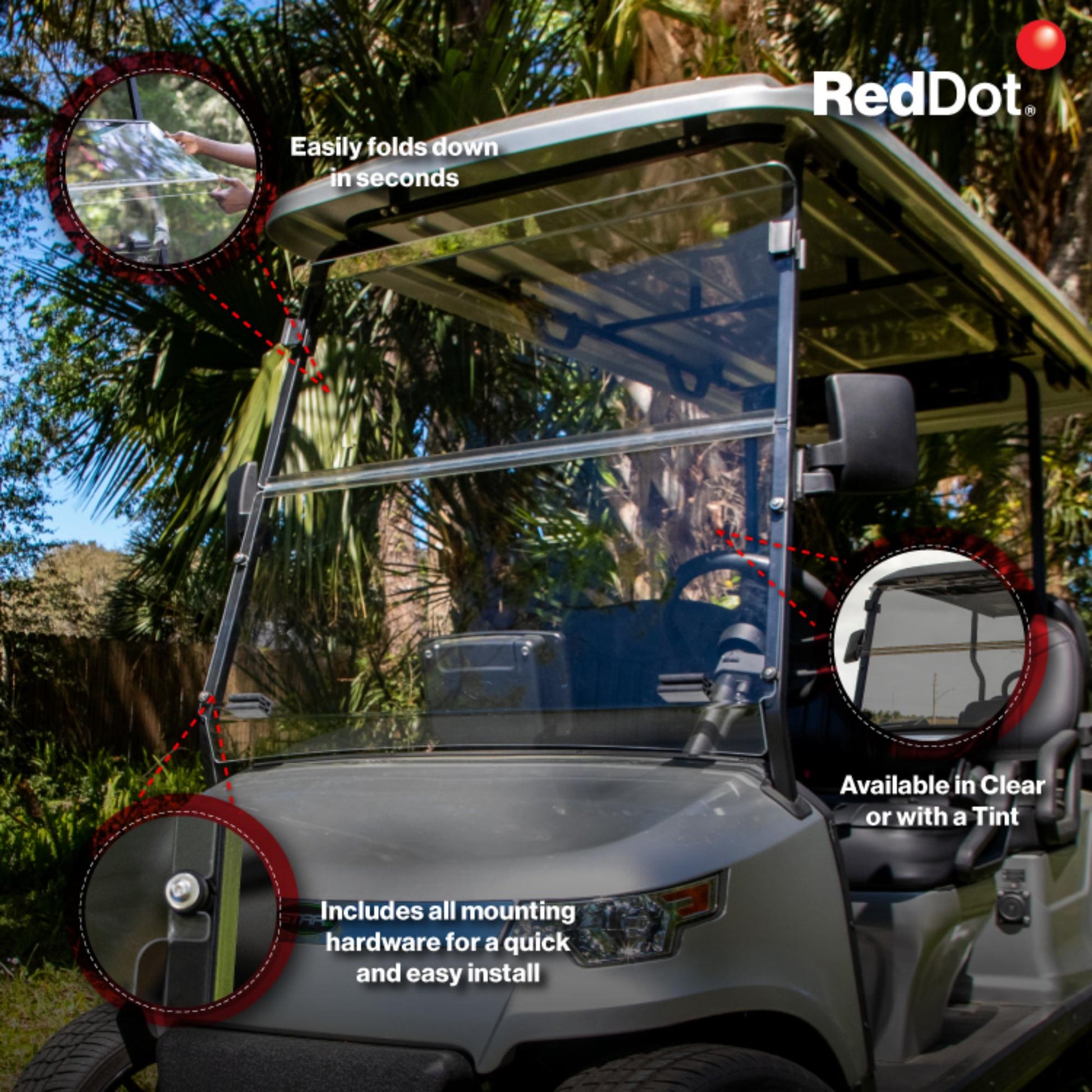 RedDot Star EV Capella Tinted Folding Windshield