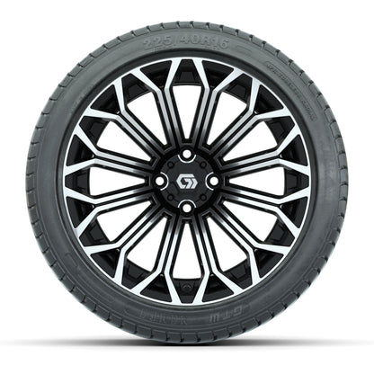 GTW Phantom Black/Machined 16 in Wheels with 225/40-R16 Mamba Street Tires – Full Set