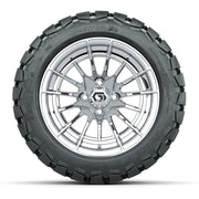 GTW® Boost Chrome 14 in Wheels with 22x10-14 Timberwolf All- - front view