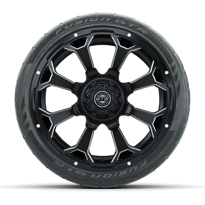 GTW Raven Matte Black/Ball Mill 15 in Wheels with 215/40-R15 - front view