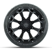 GTW Raven Matte Black/Ball Mill 15 in Wheels with 215/40-R15 - front view