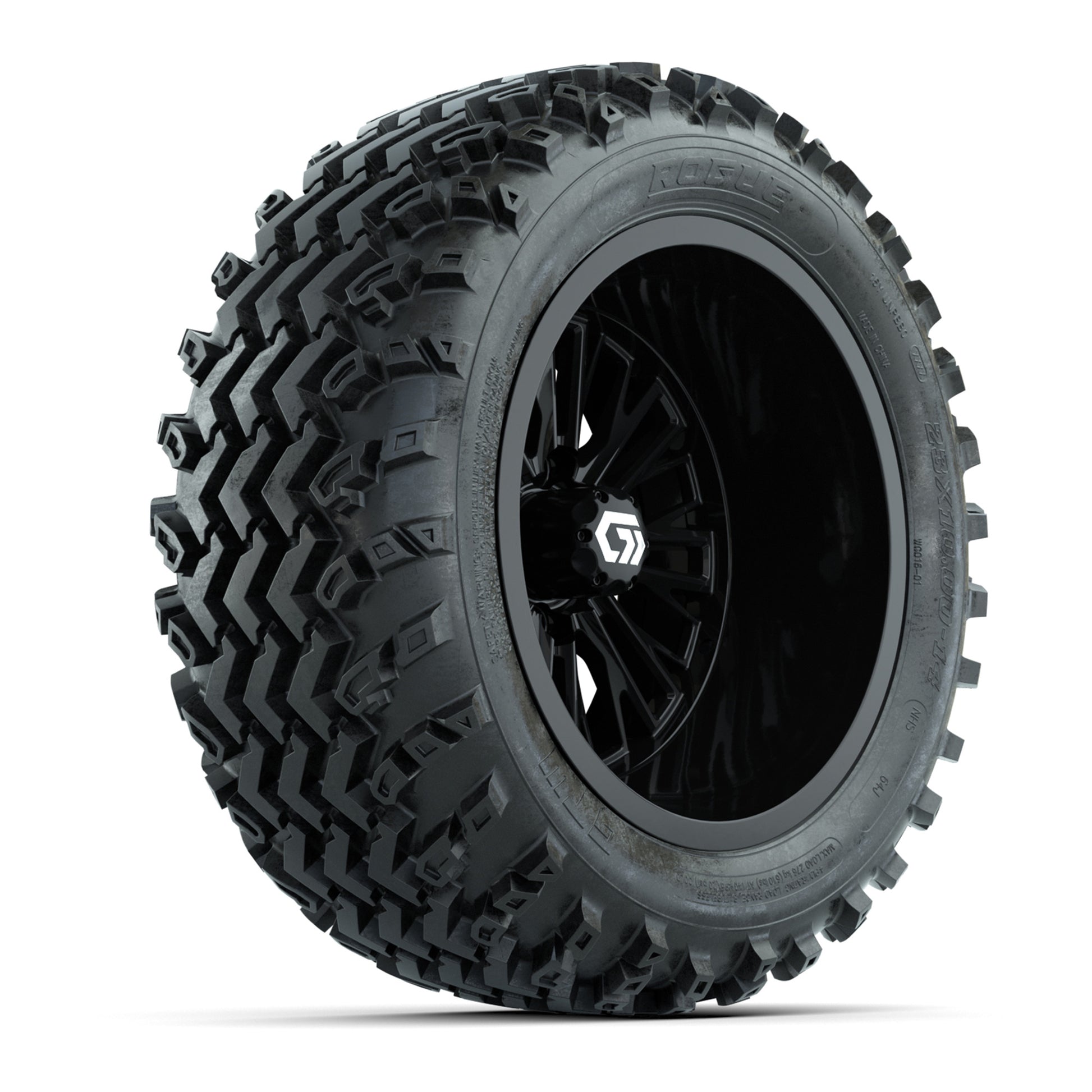 GTW Viper Gloss Black 14 in Wheels with 23X10-R14 Rogue All-Terrain Tires – Full Set