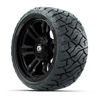 GTW Shogun Gloss Black 14 in Wheels with 205/35-R14 Maverick - 3/4 view