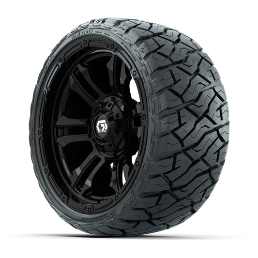 GTW Shogun Gloss Black 14 in Wheels with 205/35-R14 Maverick - 3/4 view