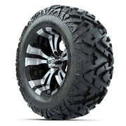 GTW Vampire Black/Machined 14 in Wheels with 25x10-14 Barrag - 3/4 view