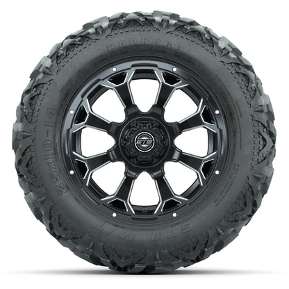 GTW Raven Matte Black/Ball Mill 14 in Wheels with 25x10-14 B - front view