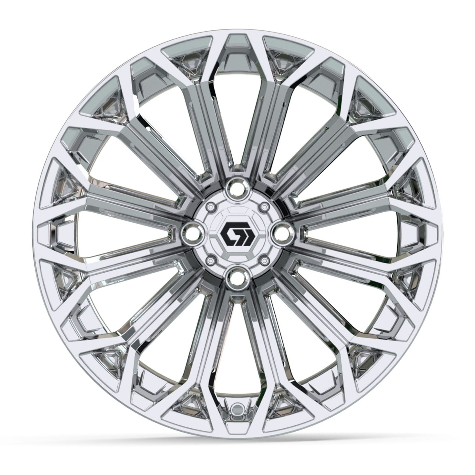 Phantom 16 inch GTW golf cart wheel - Chrome
