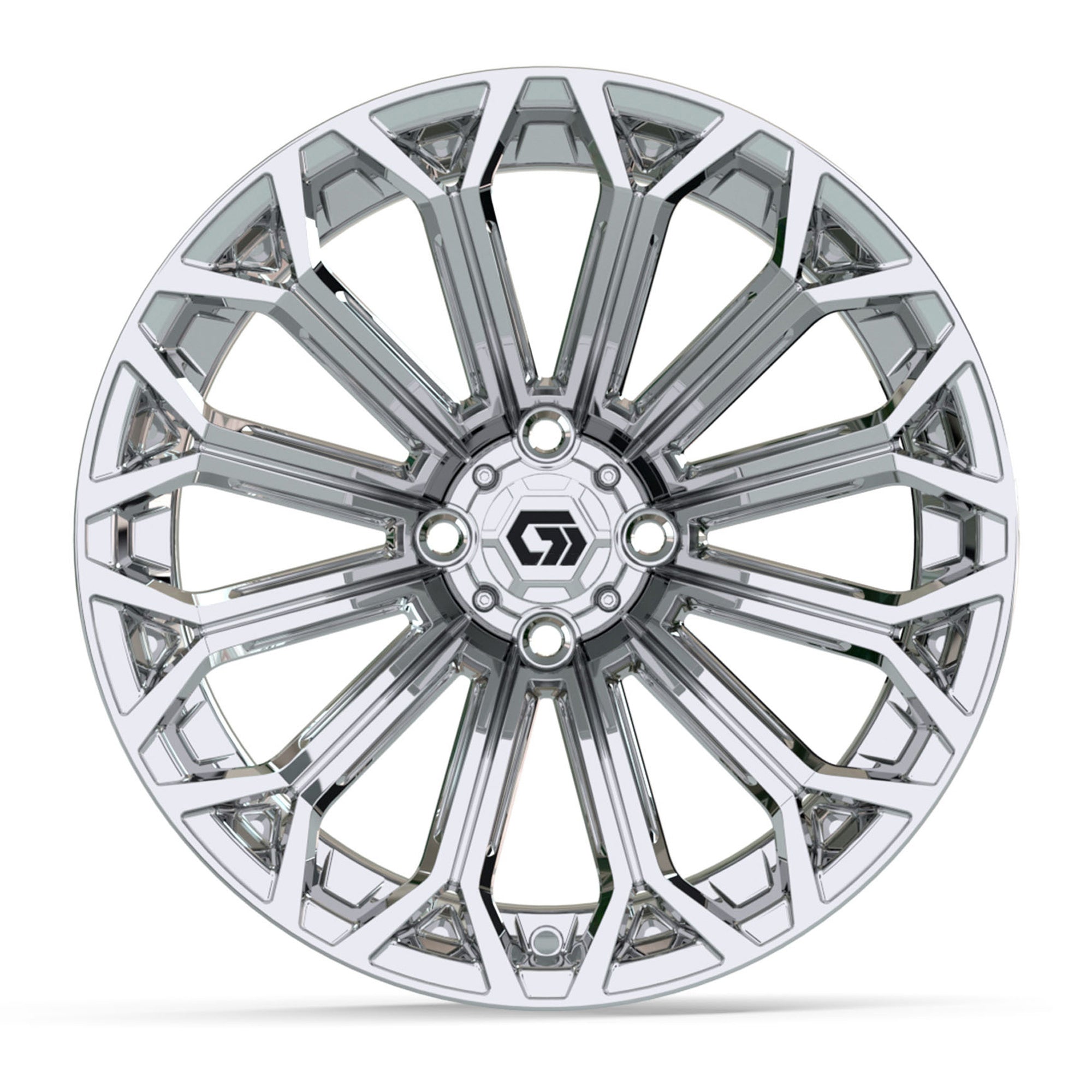 Phantom 16 inch GTW golf cart wheel - Chrome