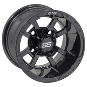 Storm Trooper 10 inch GTW golf cart wheel - Glossy Black