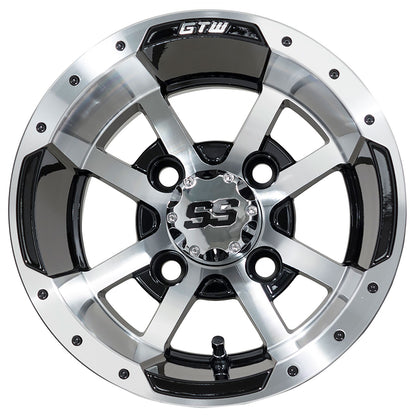Storm Trooper 10 inch GTW golf cart wheel - Black / Silver