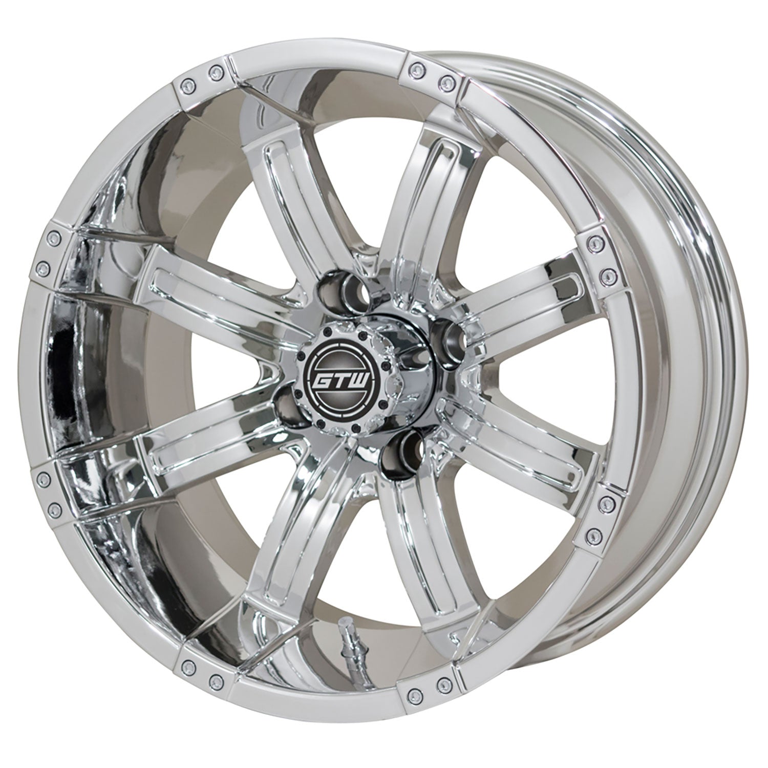 Tempest 14 inch GTW golf cart wheel - Chrome