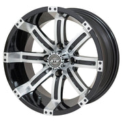 Tempest 14 inch GTW golf cart wheel - Black / Silver