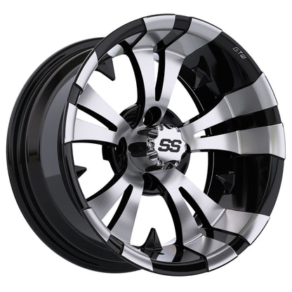 Vampire 14 inch GTW golf cart wheel - Black / Silver