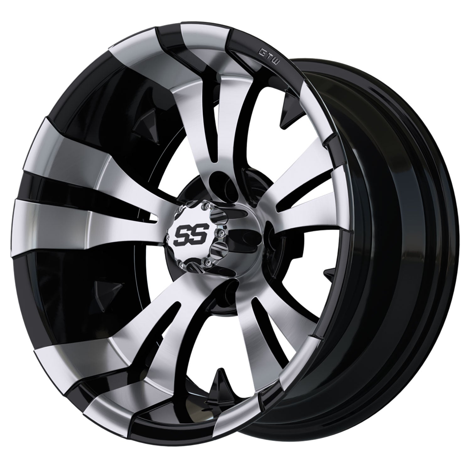 Vampire 14 inch GTW golf cart wheel - Black / Silver