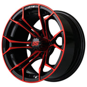 Spyder 14 inch GTW golf cart wheel - Black / Red