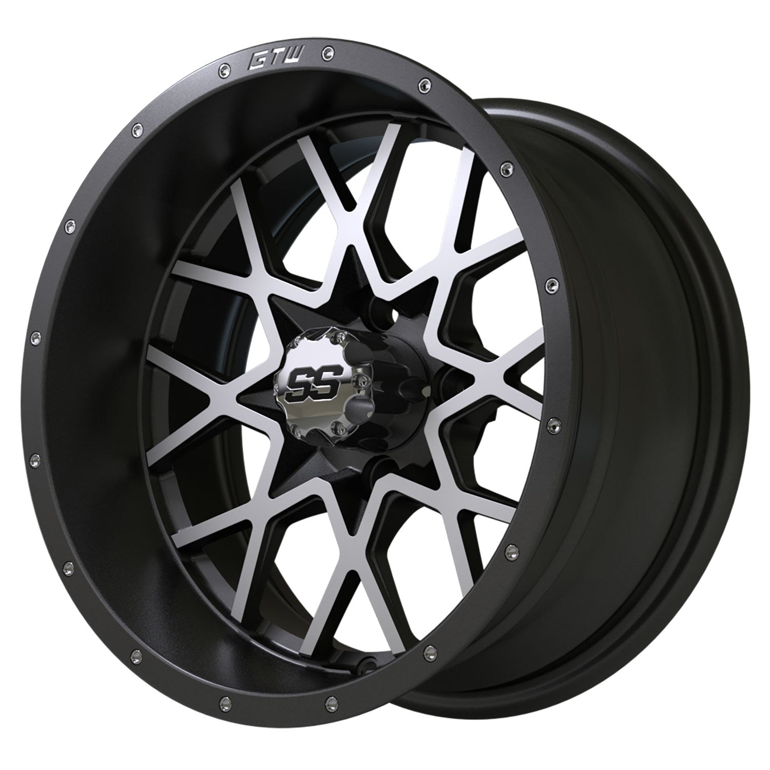 Vortex 14 inch GTW golf cart wheel - Matte Grey / Silver