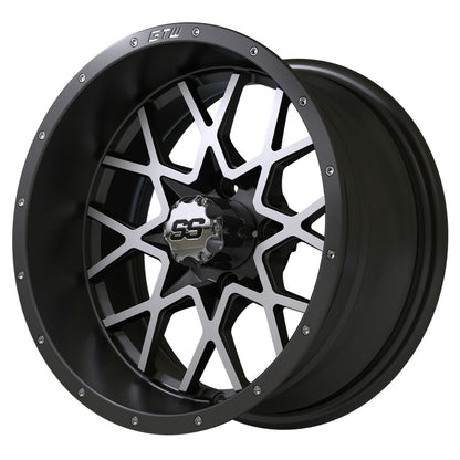 Vortex 14 inch GTW golf cart wheel - Matte Grey / Silver