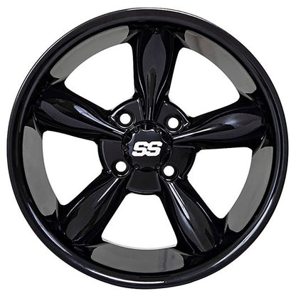 Godfather 14 inch GTW golf cart wheel - Glossy Black