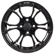 Spyder 14 inch GTW golf cart wheel - Matte Black
