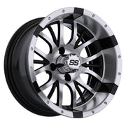Diesel 14 inch GTW golf cart wheel - Silver / Black