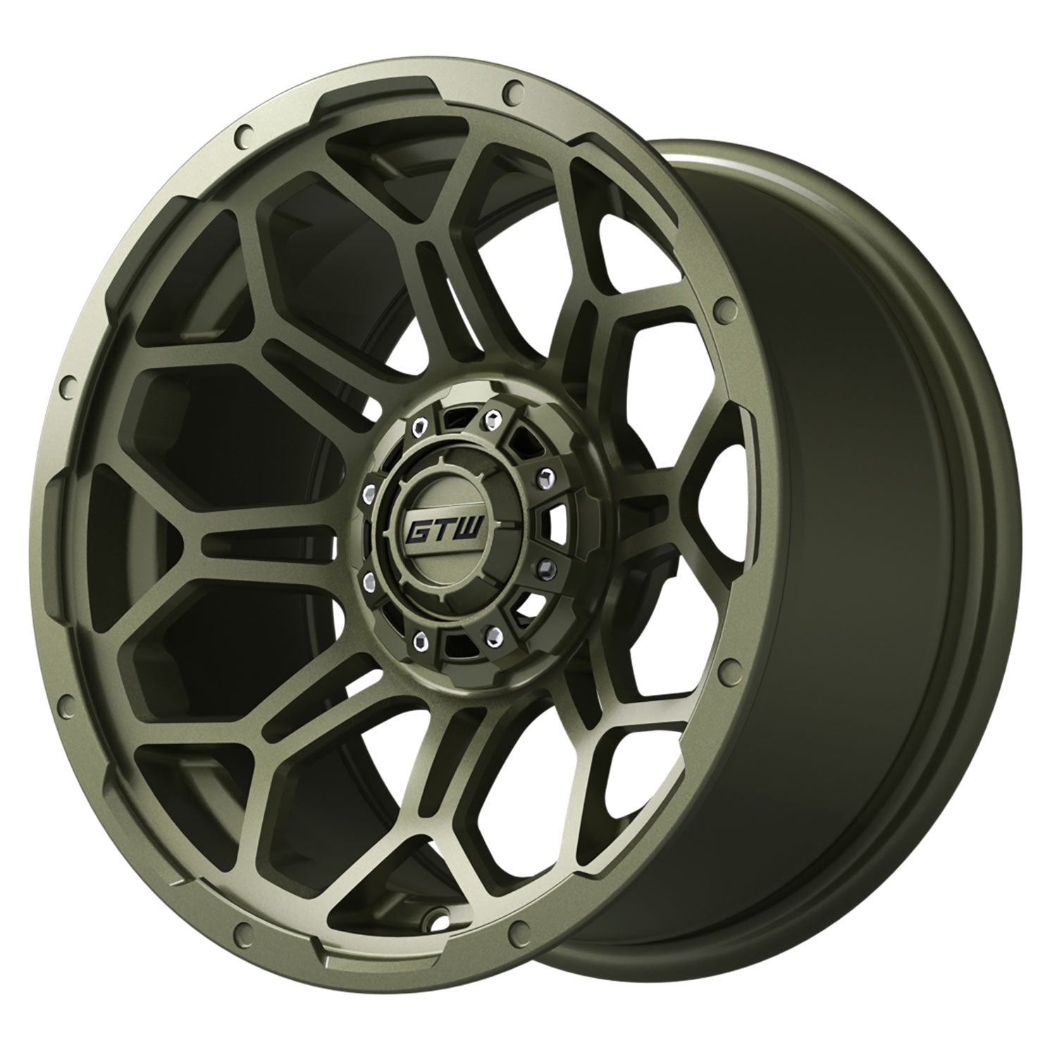 Bravo 14 inch GTW golf cart wheel - Matte Recon Green