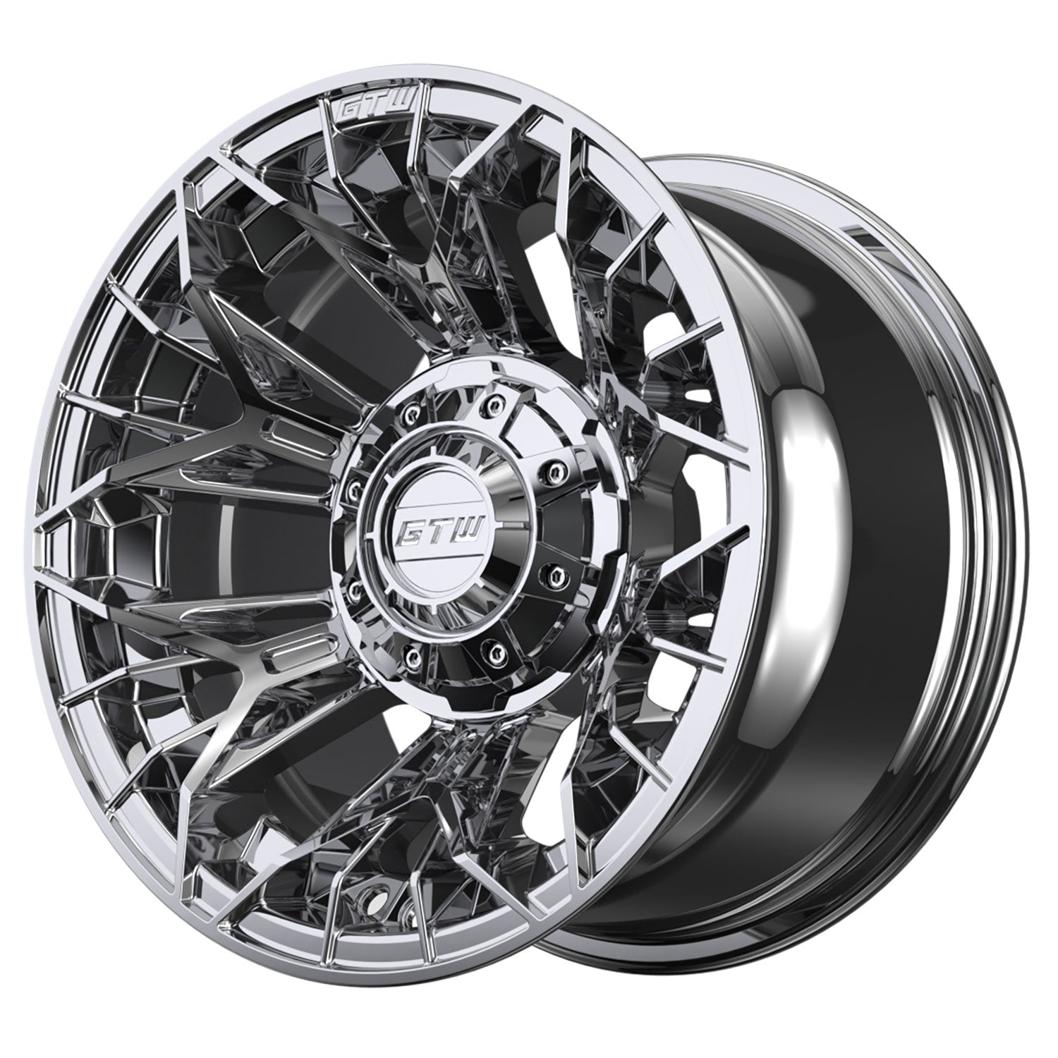 Stellar 12 inch GTW golf cart wheel - Chrome