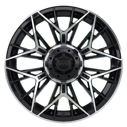 Stellar 15 inch GTW golf cart wheel - Black / Silver