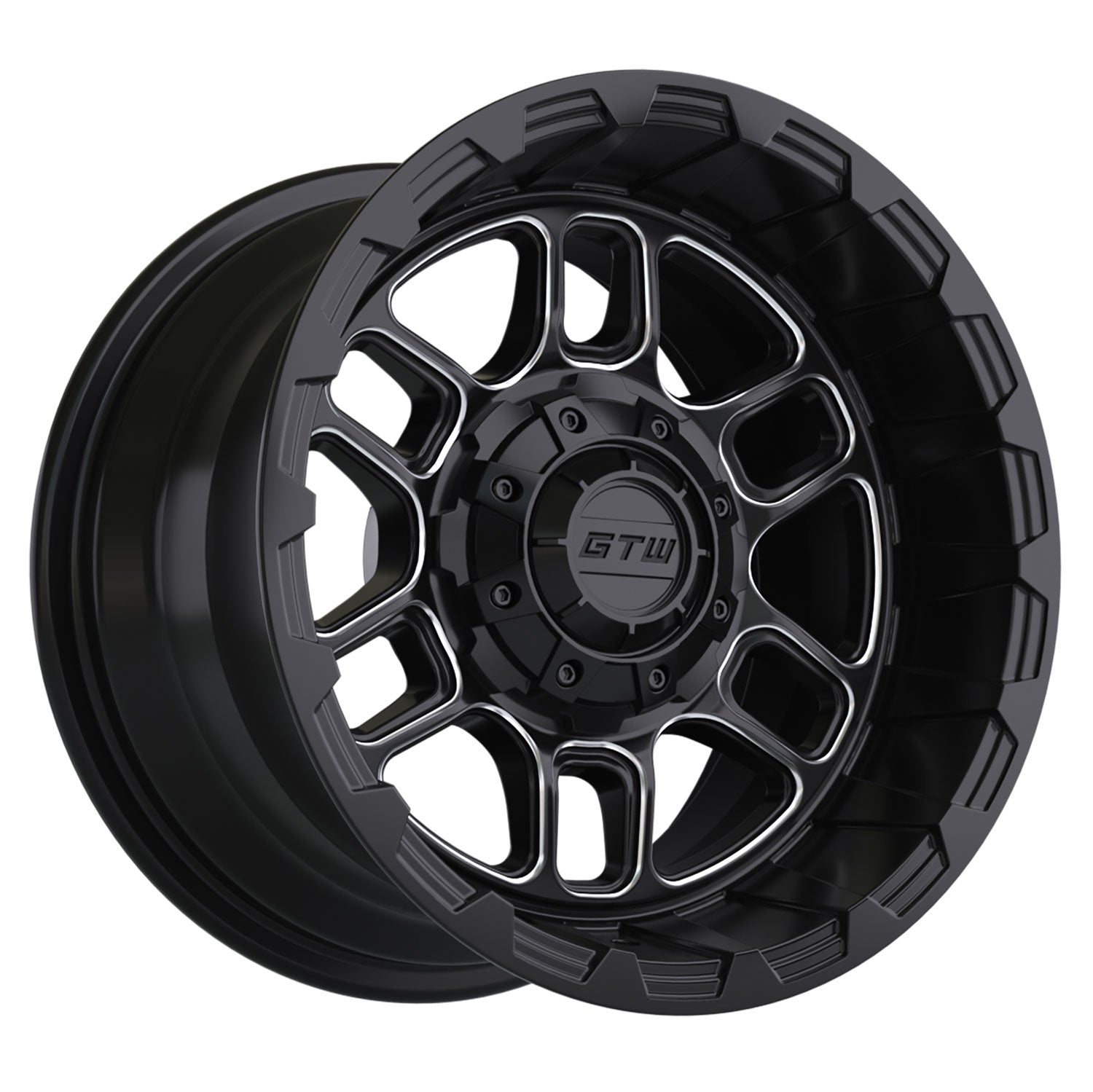 Titan 12 inch GTW golf cart wheel - Black / Silver