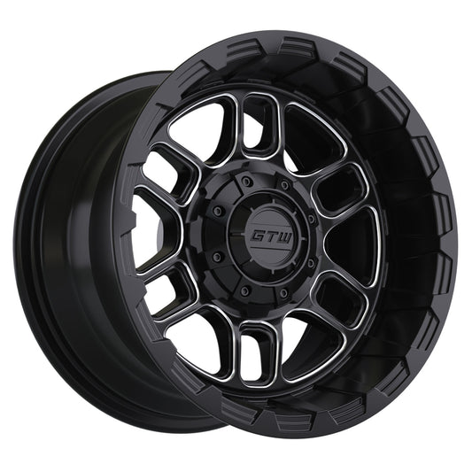 Titan 12 inch GTW golf cart wheel - Black / Silver