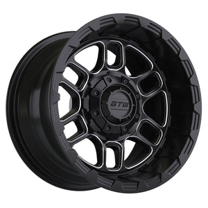 Titan 12 inch GTW golf cart wheel - Black / Silver