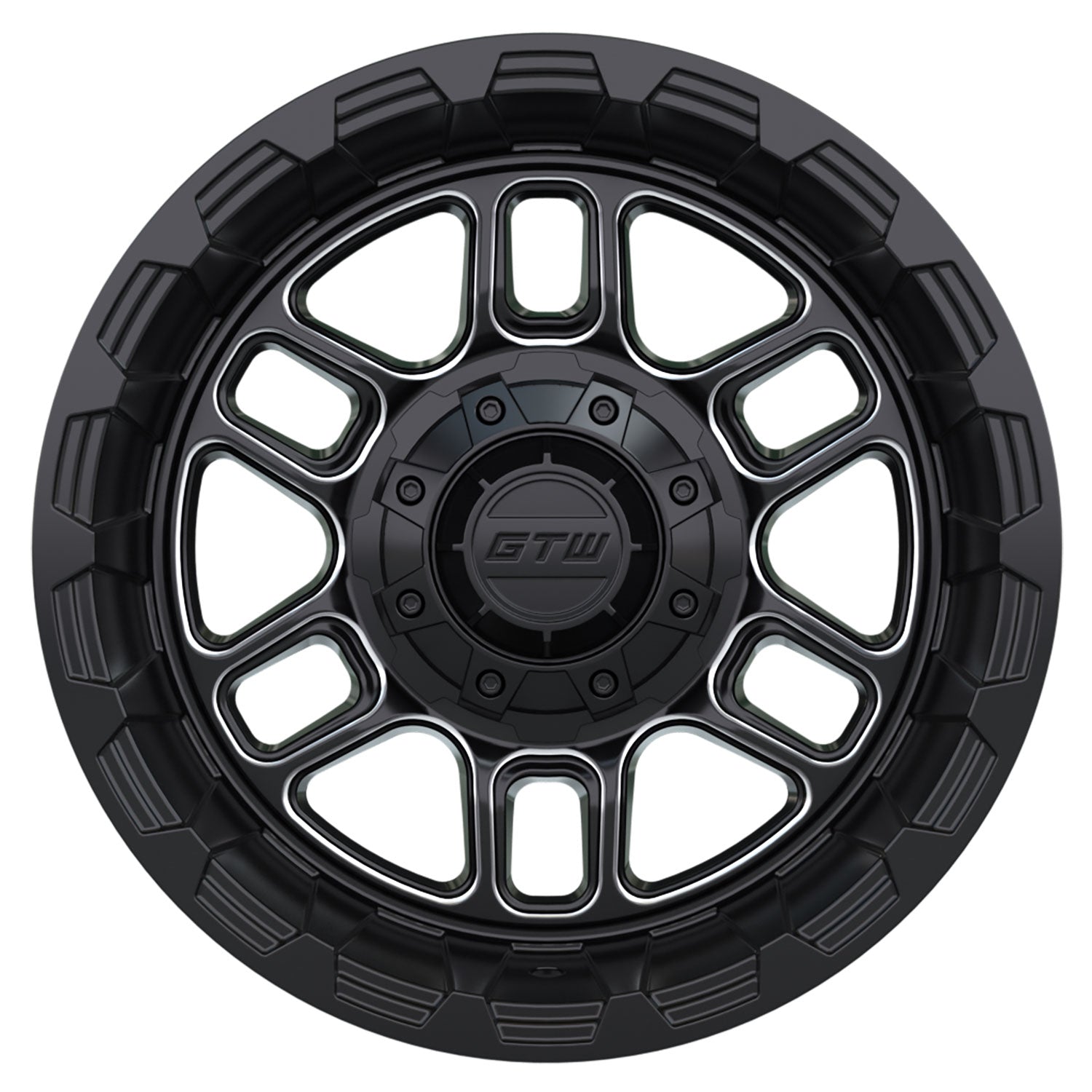 Titan 12 inch GTW golf cart wheel - Black / Silver